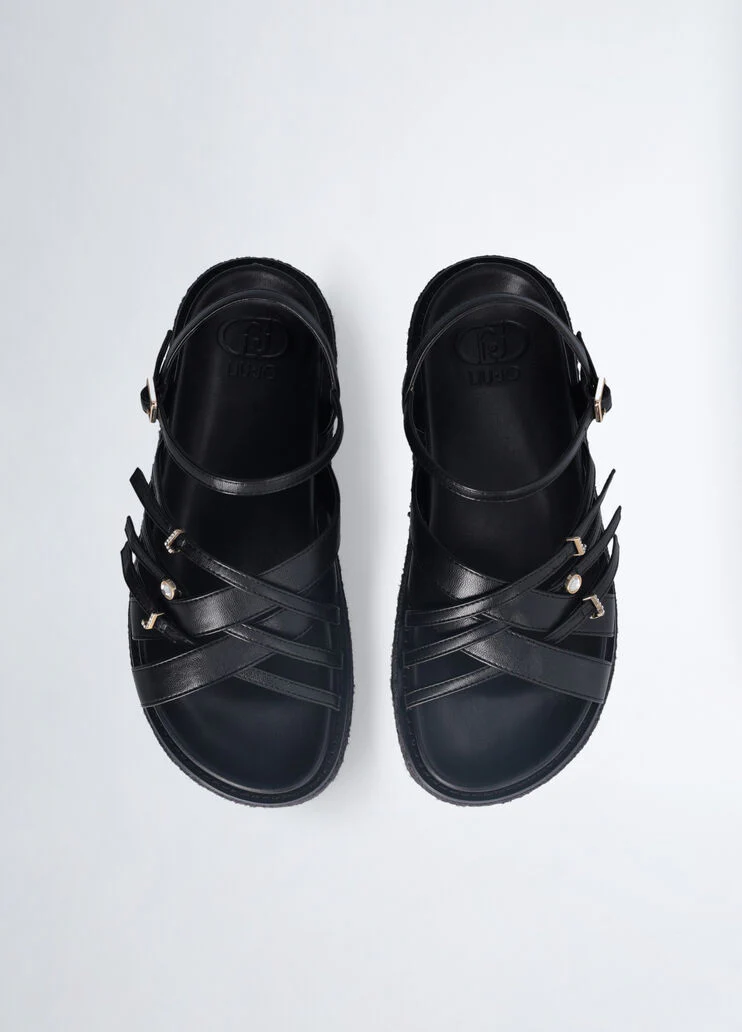 Black platform sandals