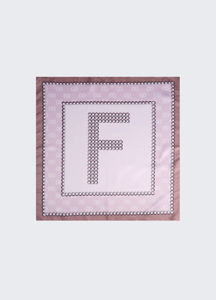 Beige letter F foulard