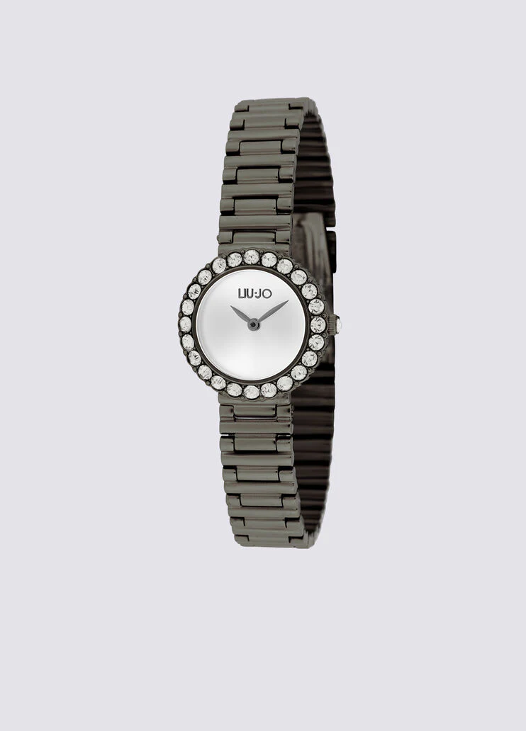 Steel watch with diamantés