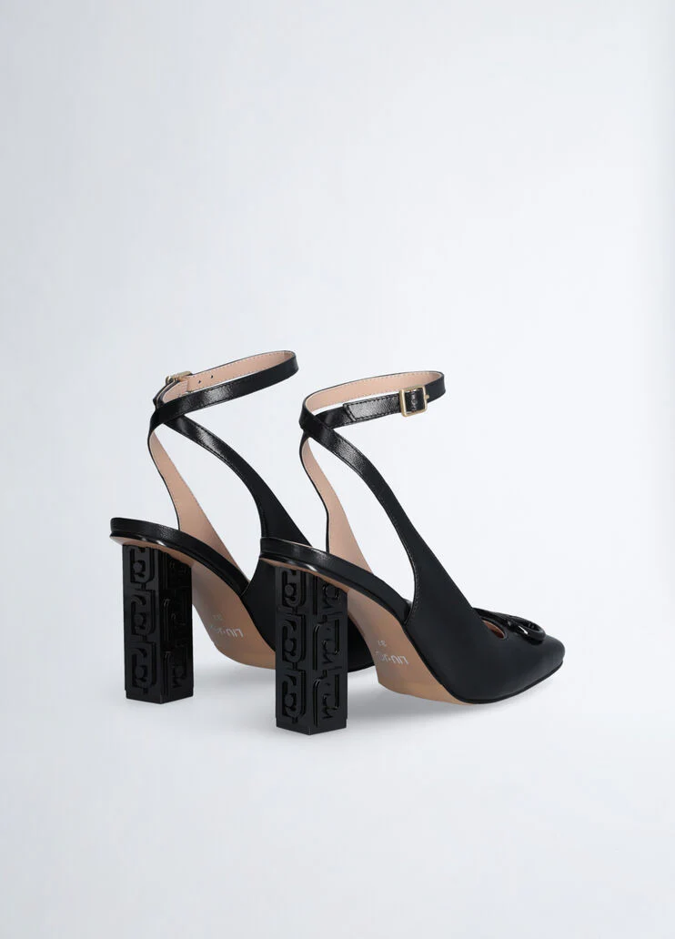 Slingbacks with branded heel