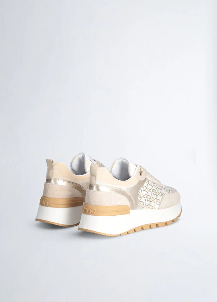 Platform sneakers with micro sequins