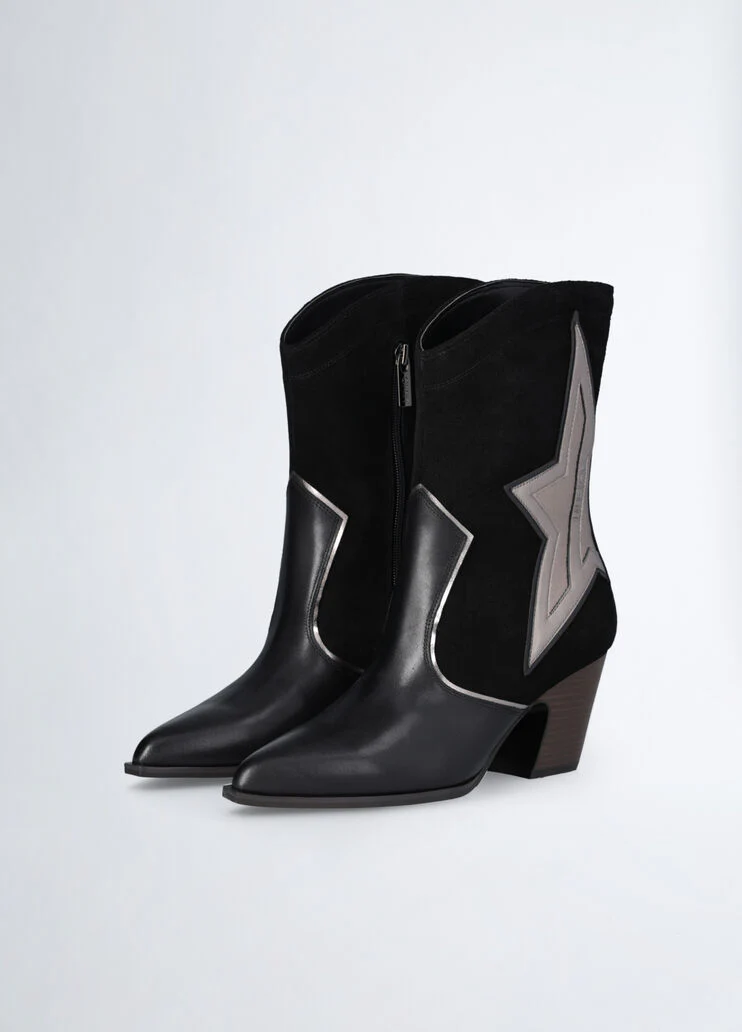 Black cowboy boots with star