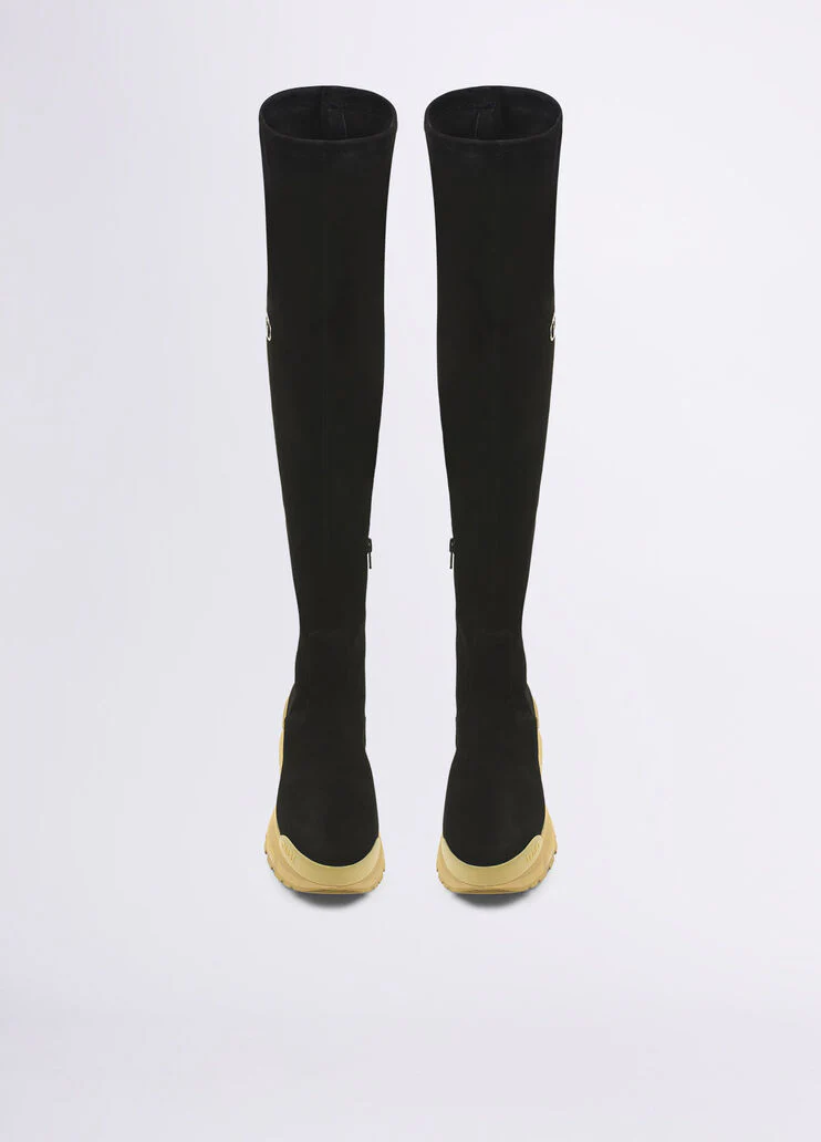 Black over-knee sneakers