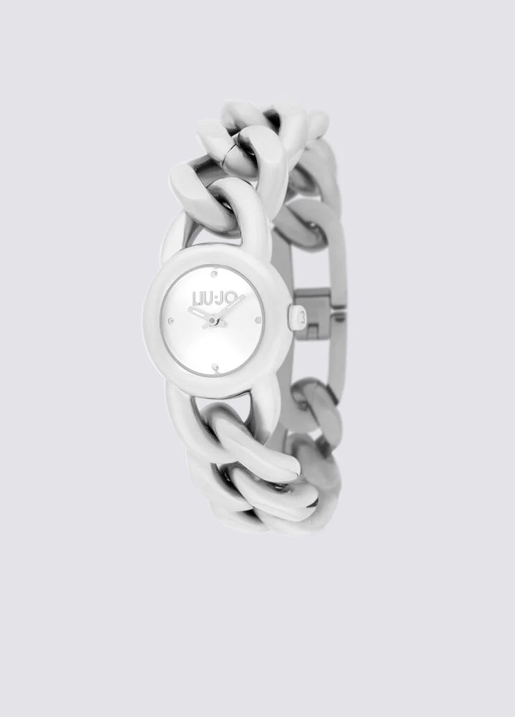 Watch with bold chain