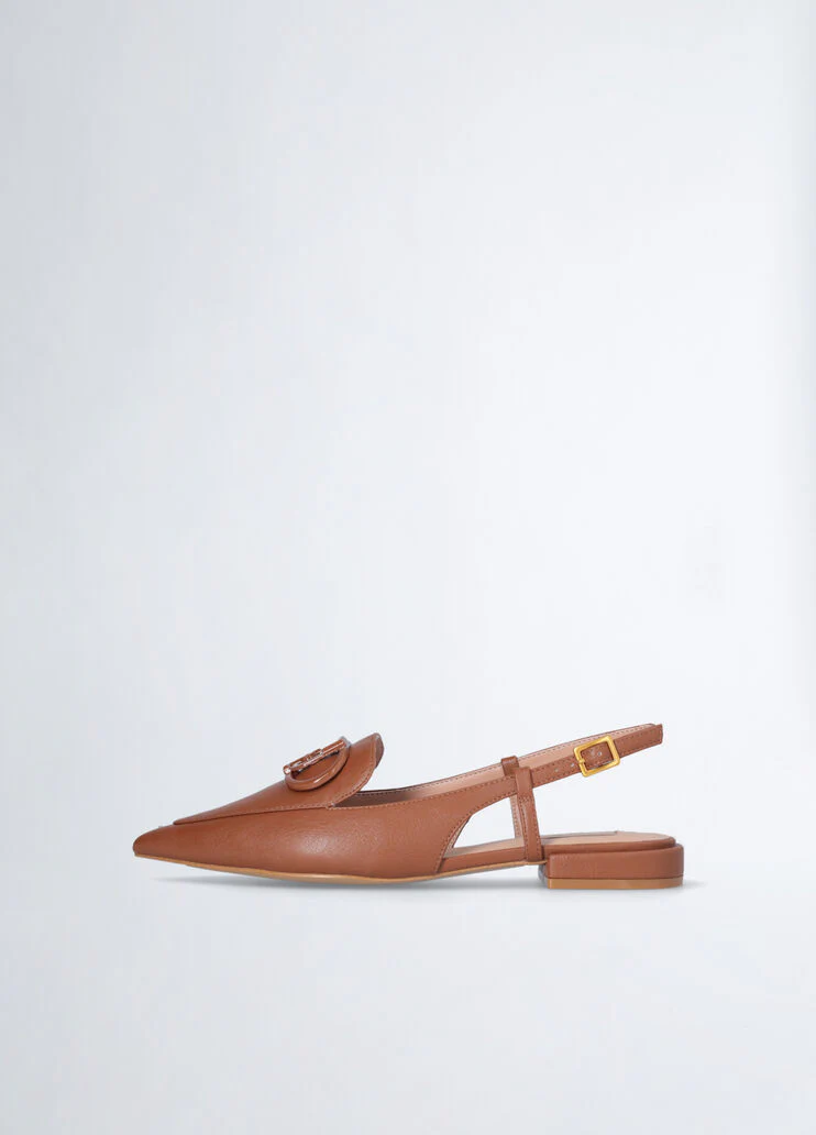 Brown slingback ballet flats
