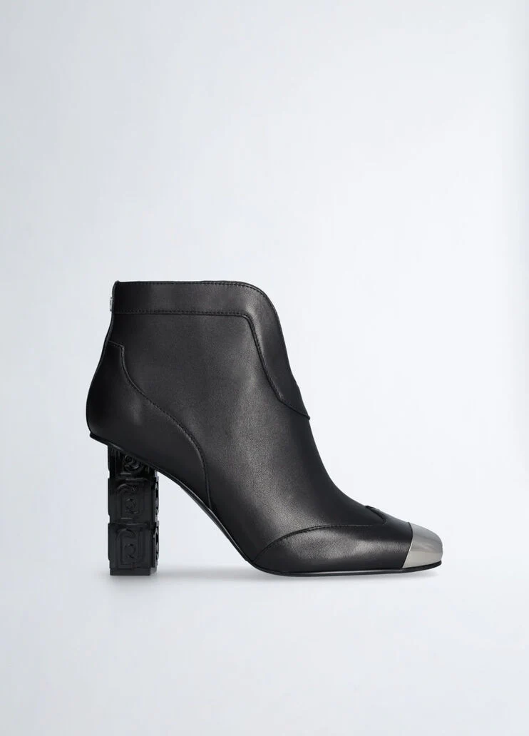 Black ankle boots with heel