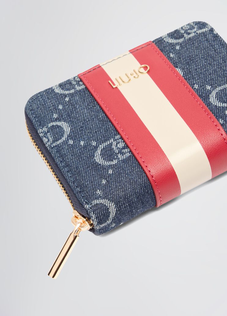 Jacquard zip-around wallet
