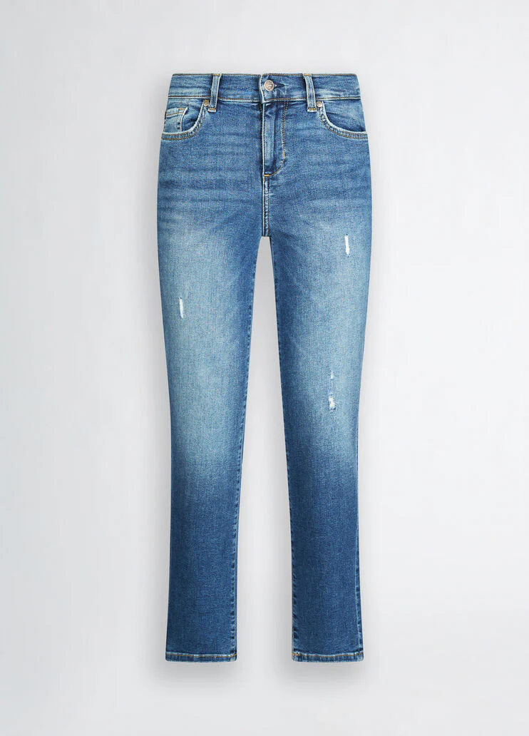 Slim jeans with gemstones