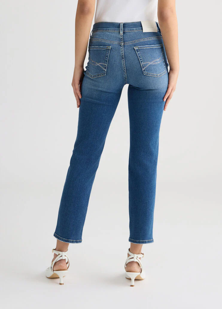 Slim jeans with gemstones