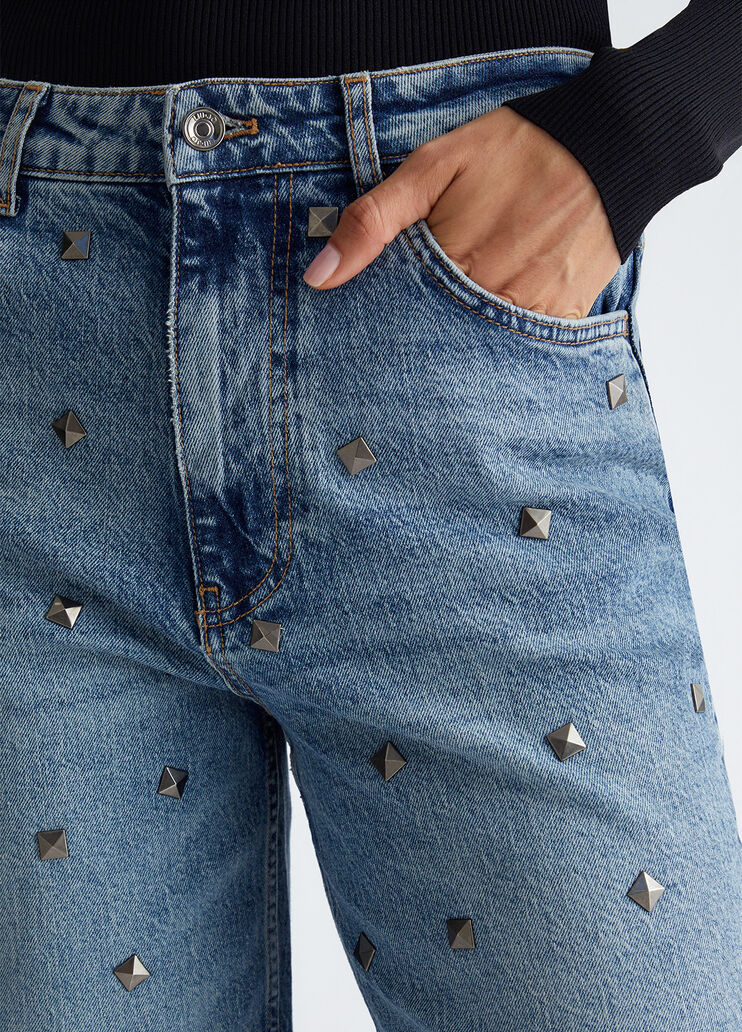 Flared jeans with studs