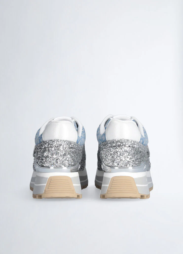 Glittery monogram sneakers