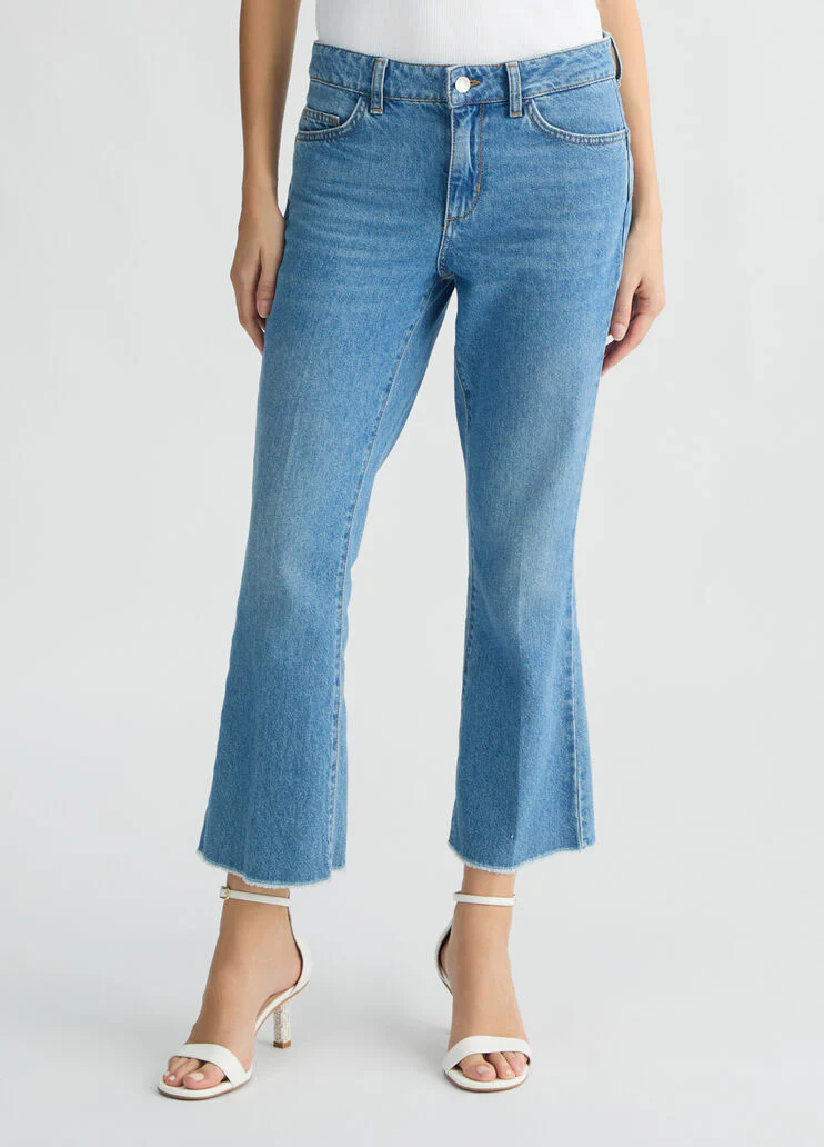 High-rise bootcut jeans