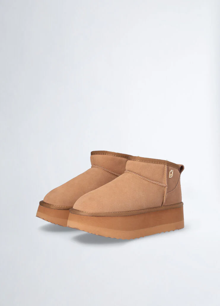 Warm platform ankle boots