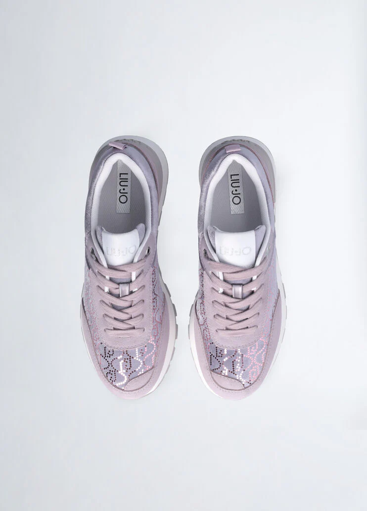 Platform sneakers with micro sequins