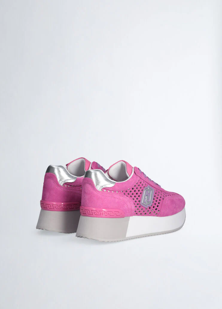 Perforated platform sneakers