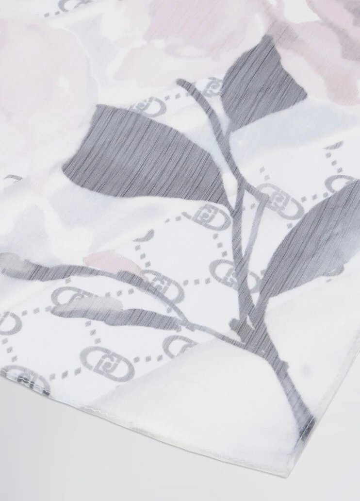 Grey floral watercolour stole