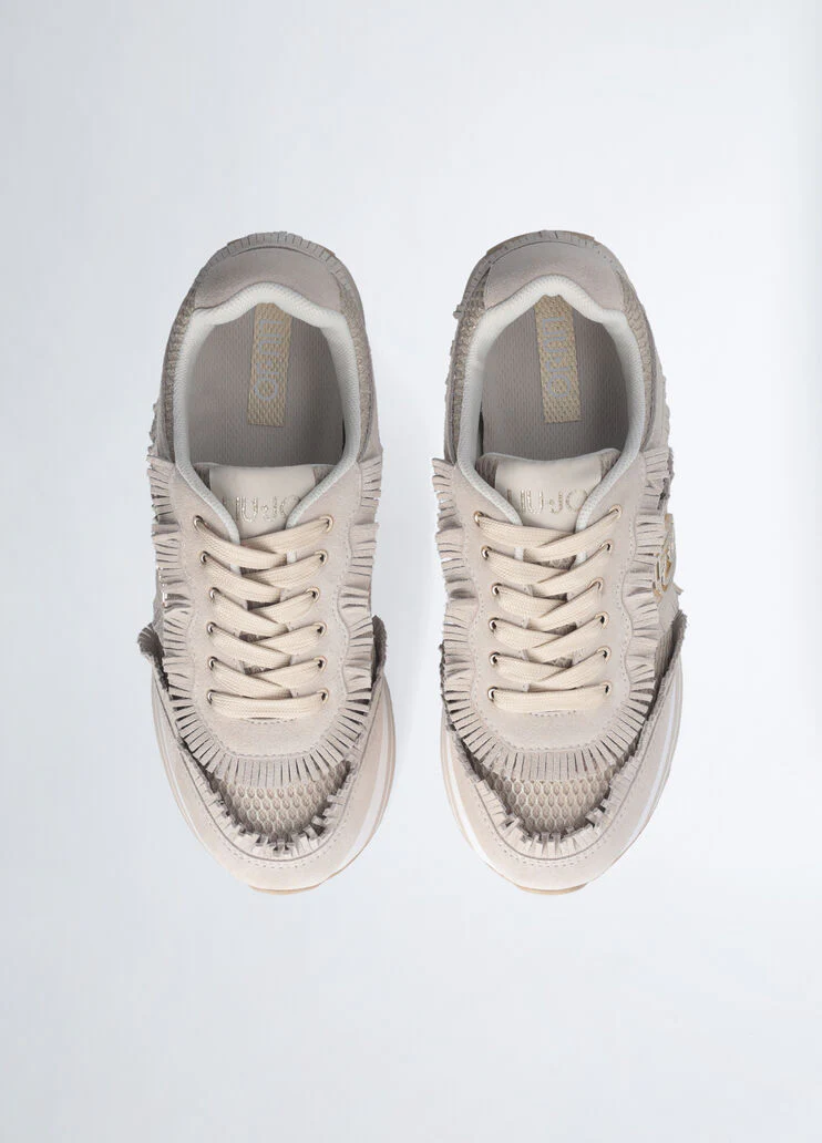 Platform sneakers with fringing