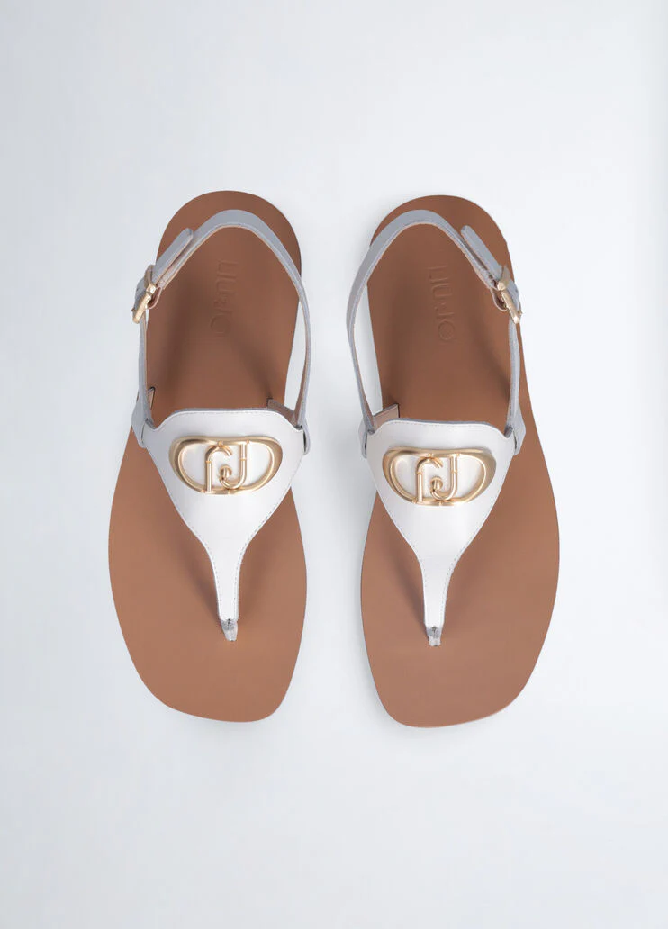 Leather flip-flop sandals