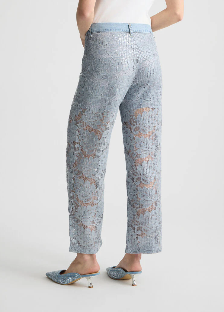 Flared lace trousers