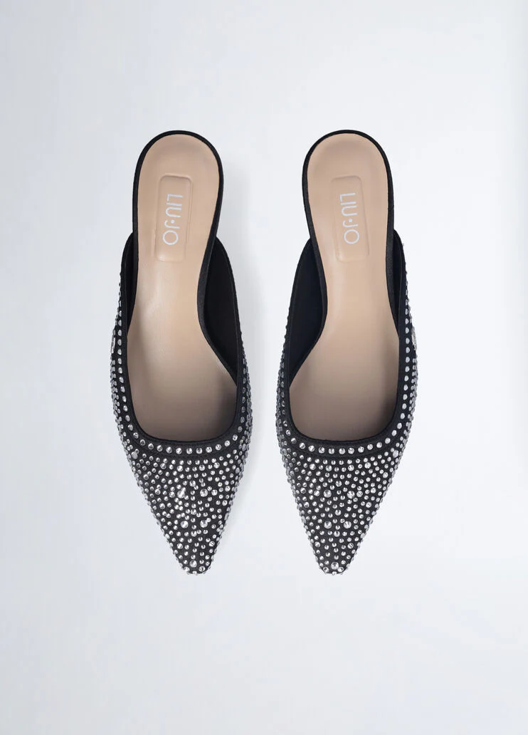 Full rhinestone mules