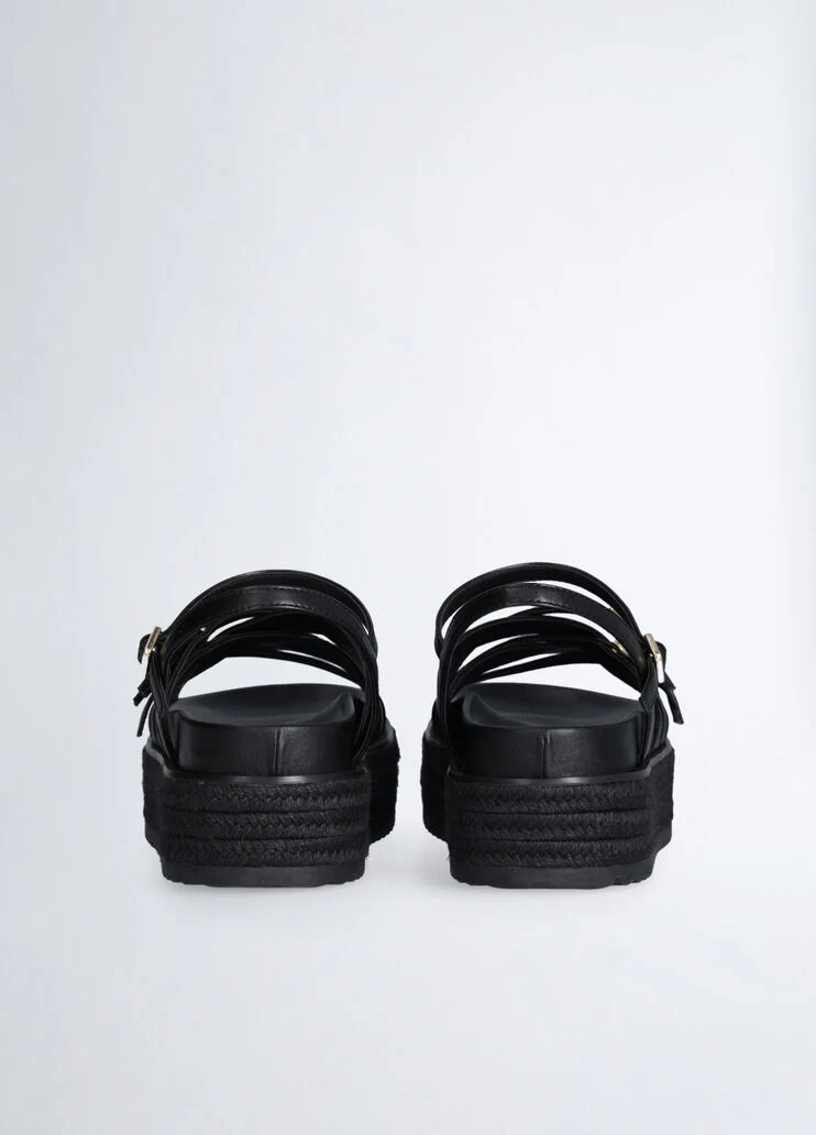 Black platform sandals