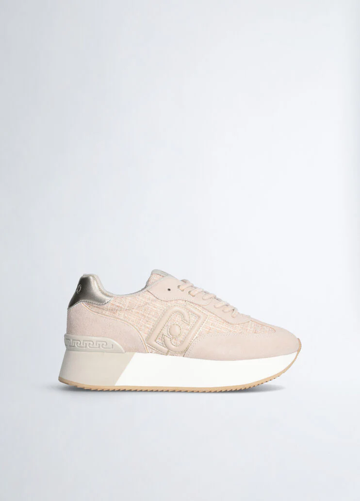 Beige tweed sneakers