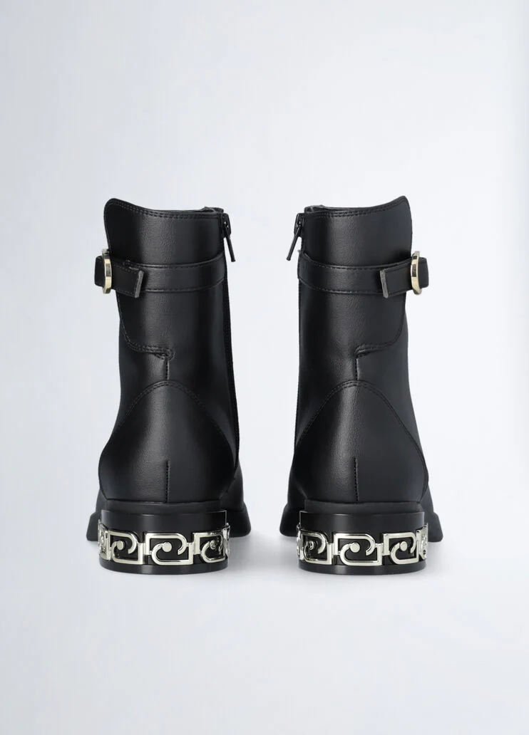 Black ankle boots with buckle