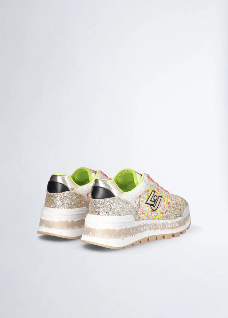 Platform sneakers with full glitter