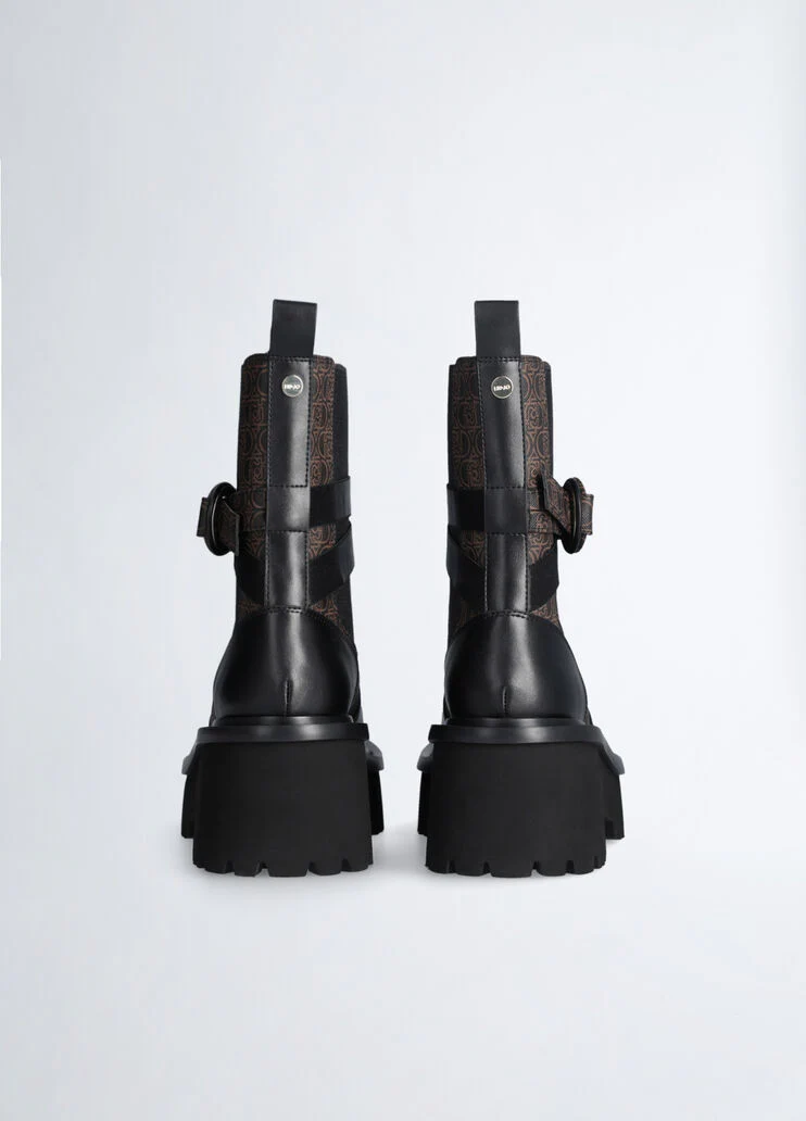 Monogram-patterned Beatle boots