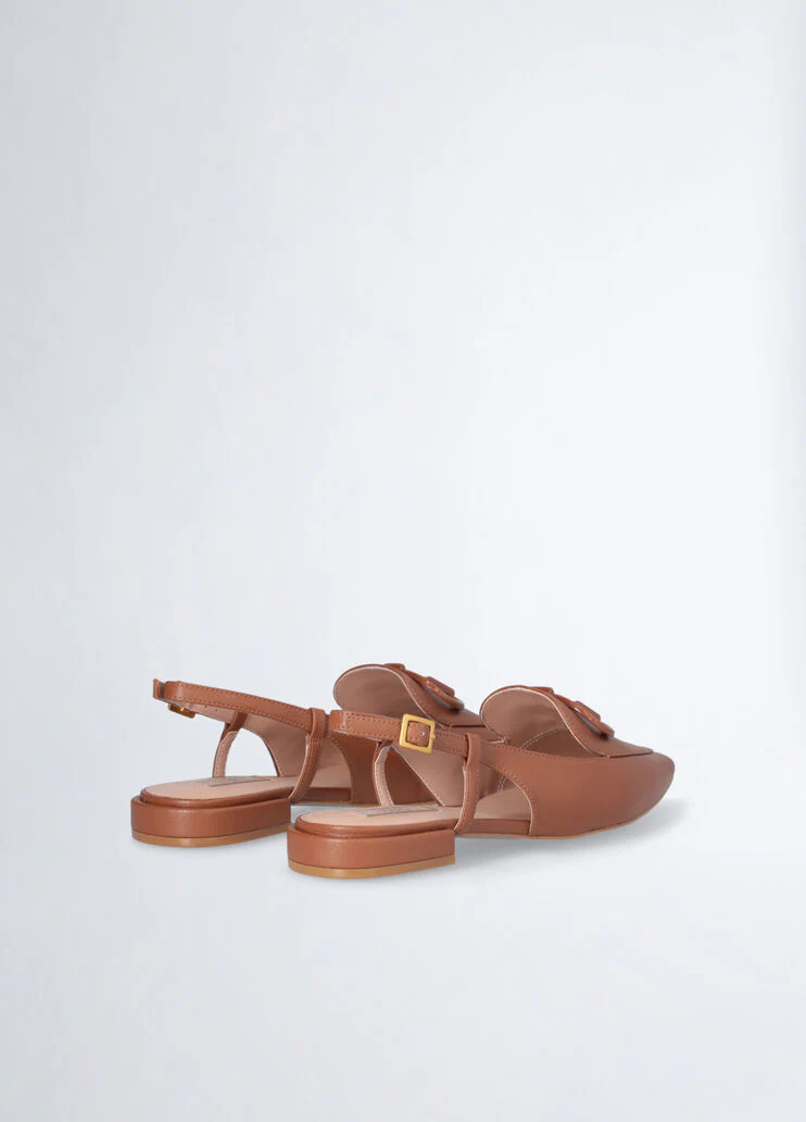 Brown slingback ballet flats