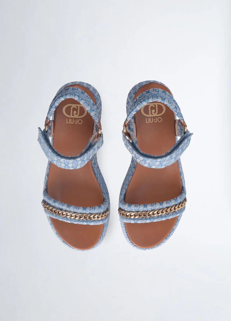 Monogram platform sandals