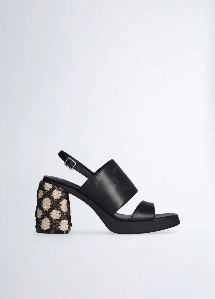 Raffia-heeled sandals