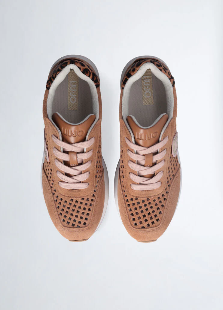 Perforated platform sneakers