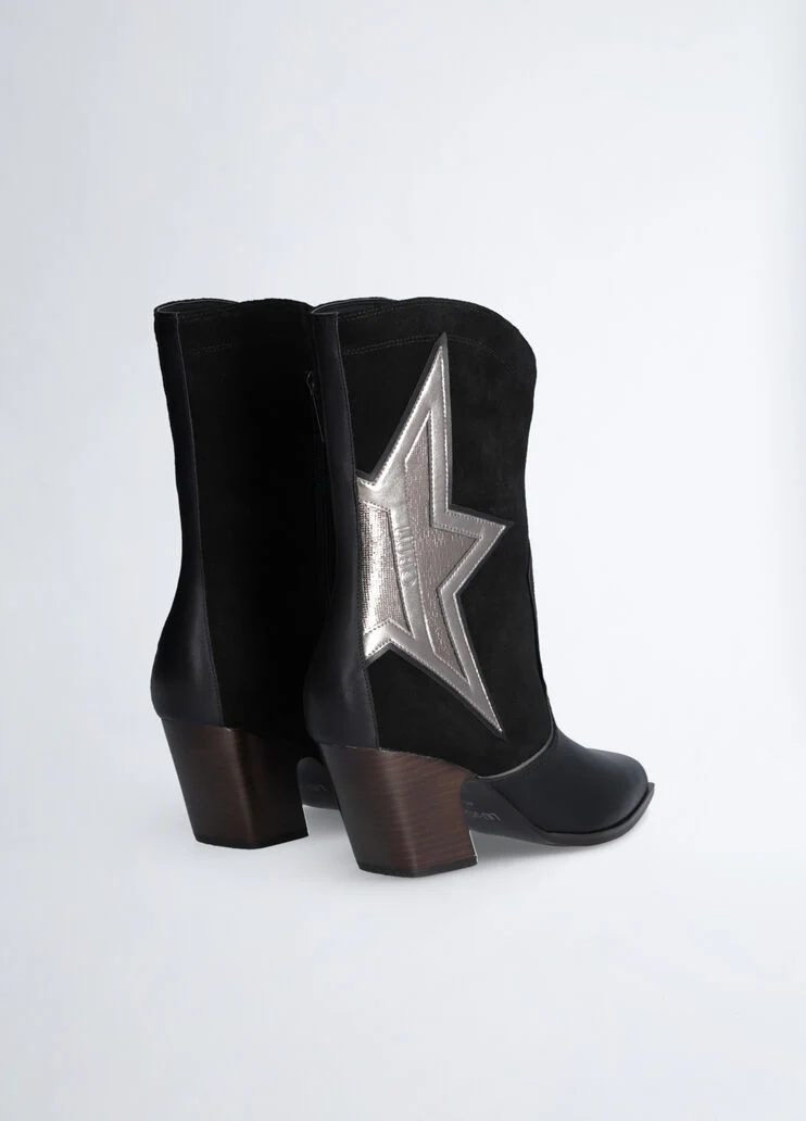 Black cowboy boots with star
