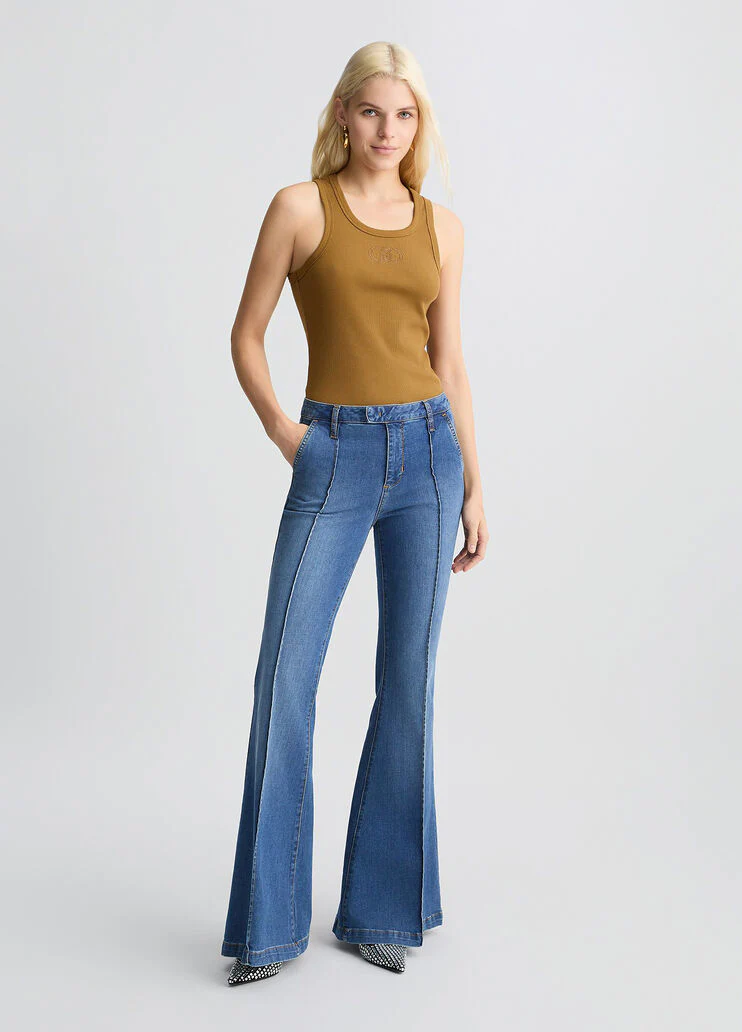 High-rise flared jeans