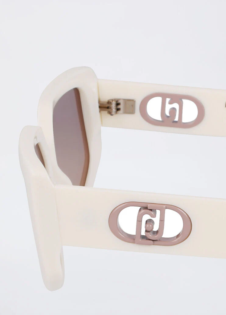 Rectangular white sunglasses