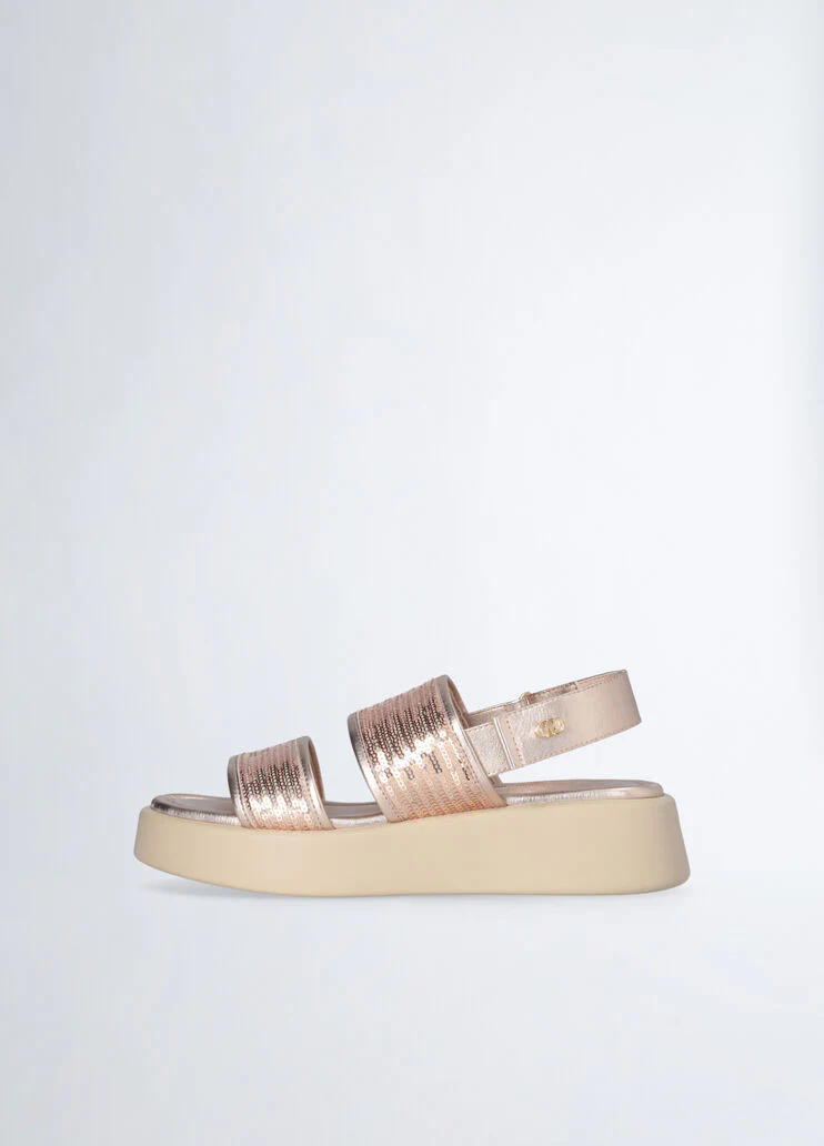 platform sandals with sequins