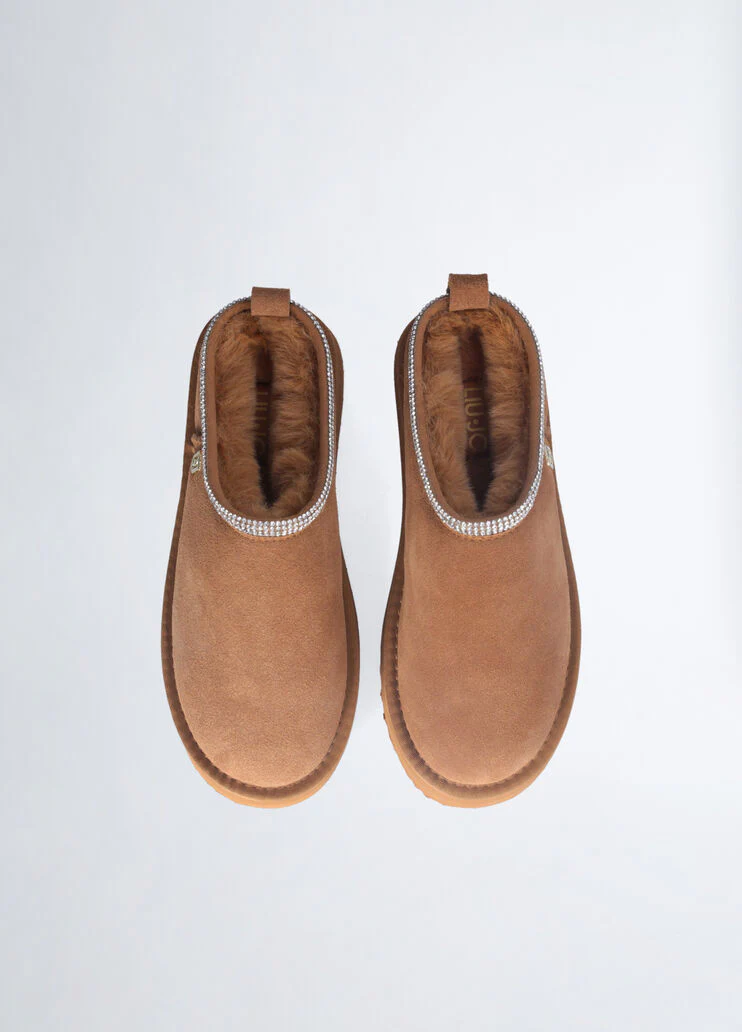 Suede platform mules