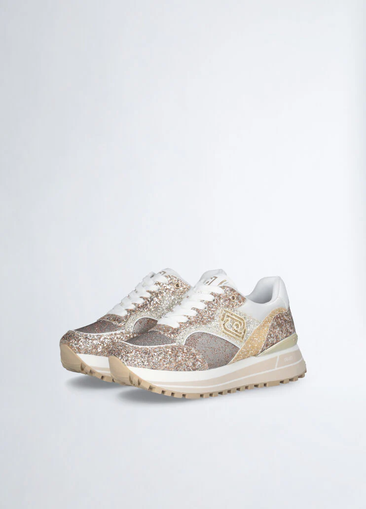 Platform sneakers with full glitter