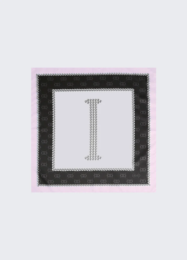 Black letter I foulard
