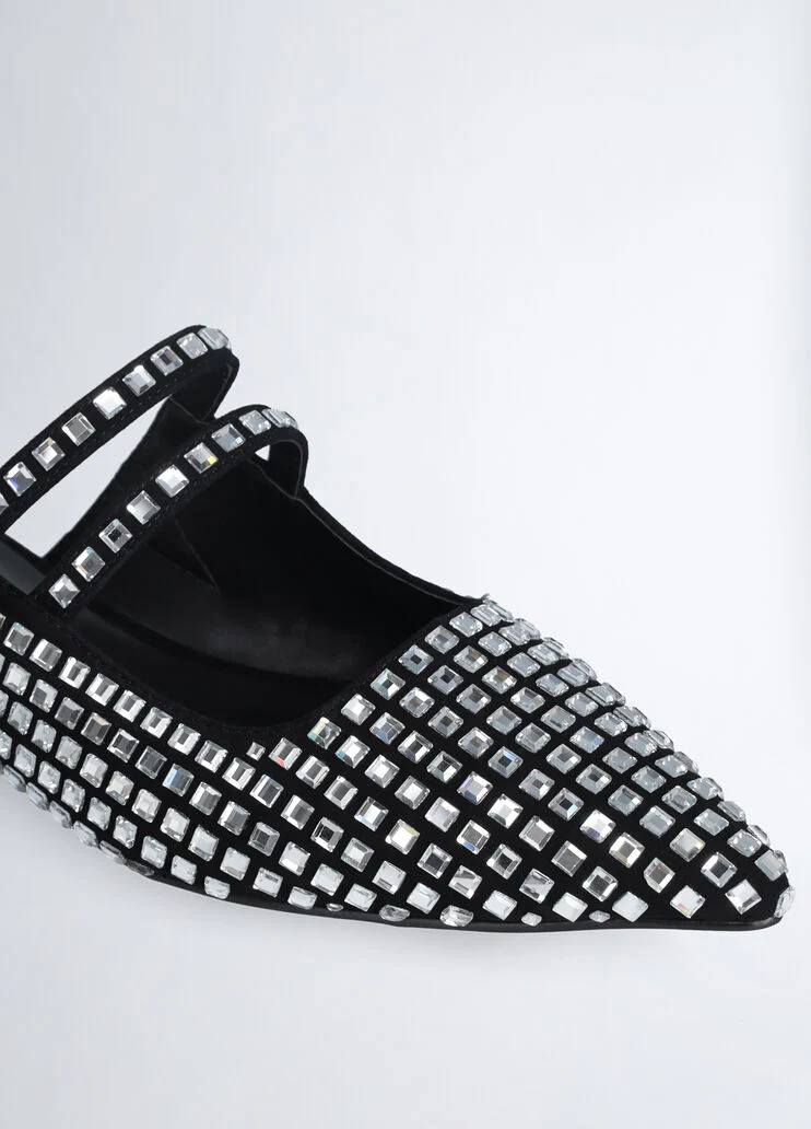 Full rhinestone mules