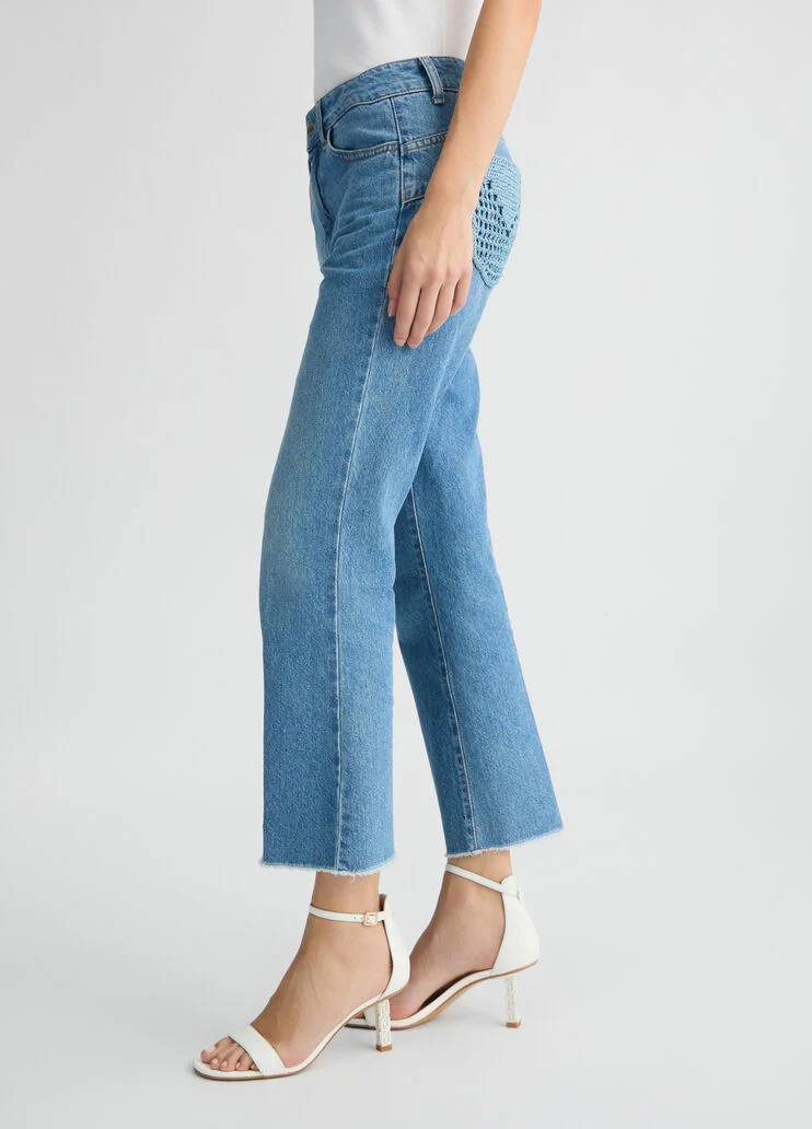 High-rise bootcut jeans