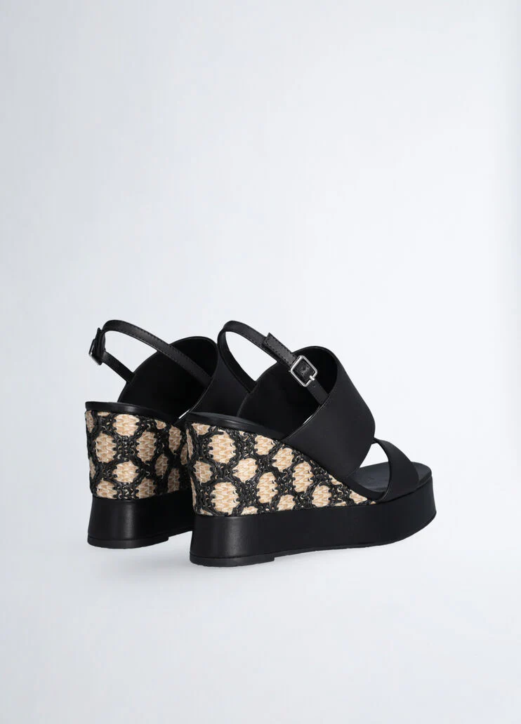 Raffia wedge sandals