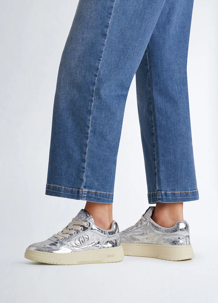 Distressed-effect sneakers