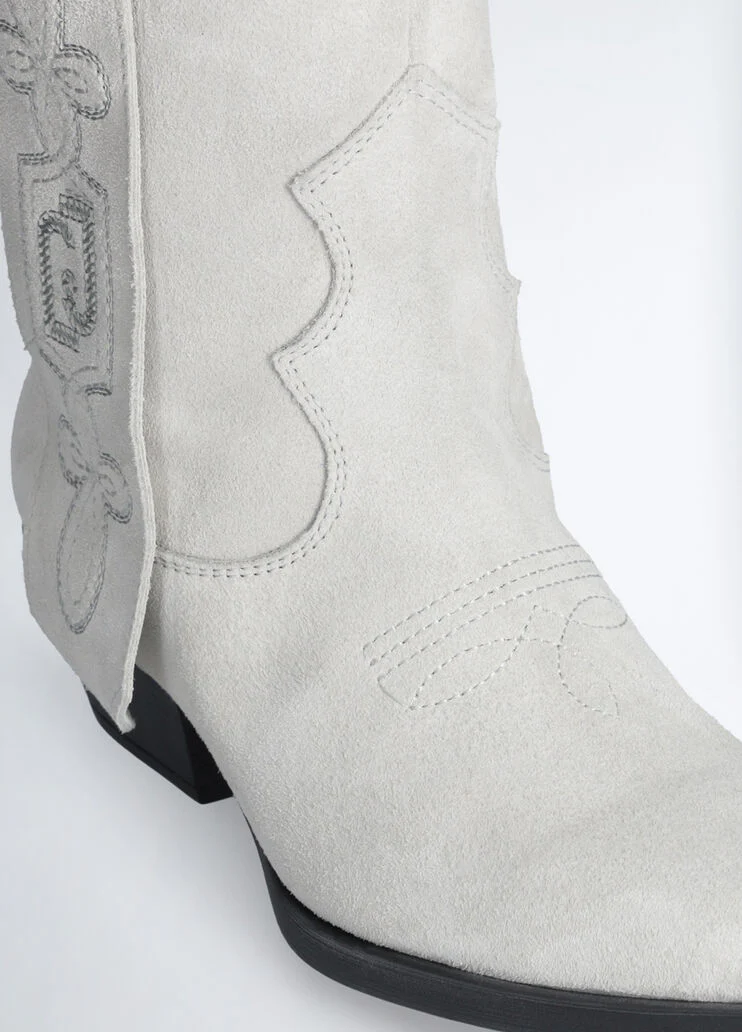 Suede cowboy ankle boots