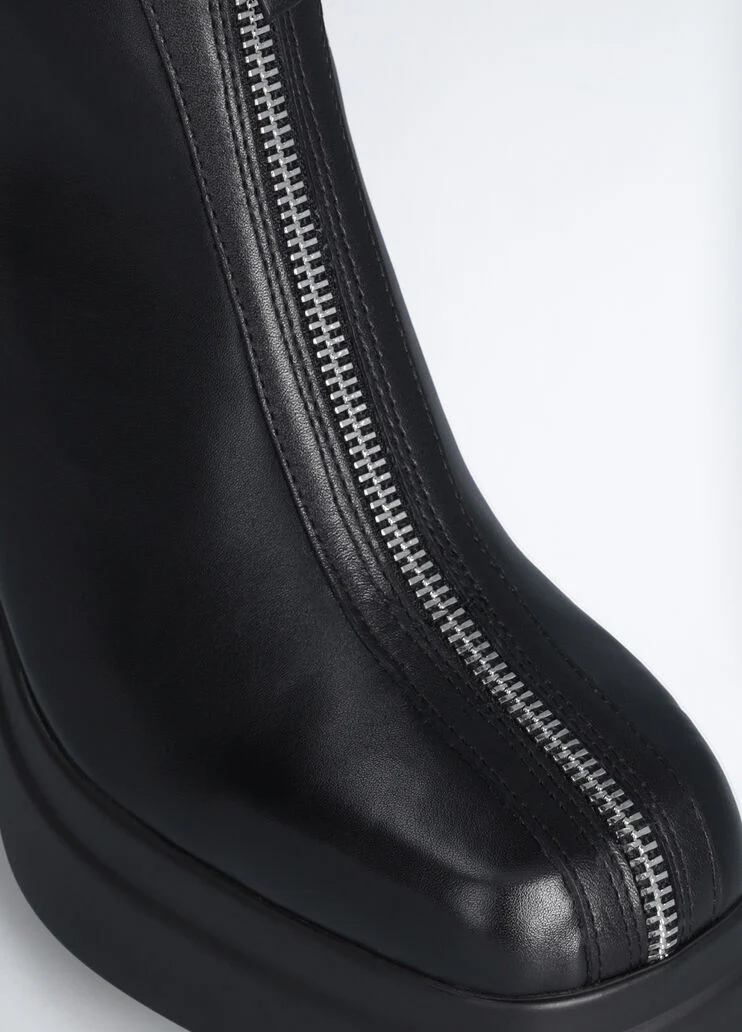 Black ankle boots with zip