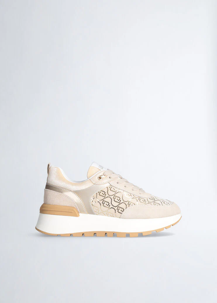 Platform sneakers with micro sequins