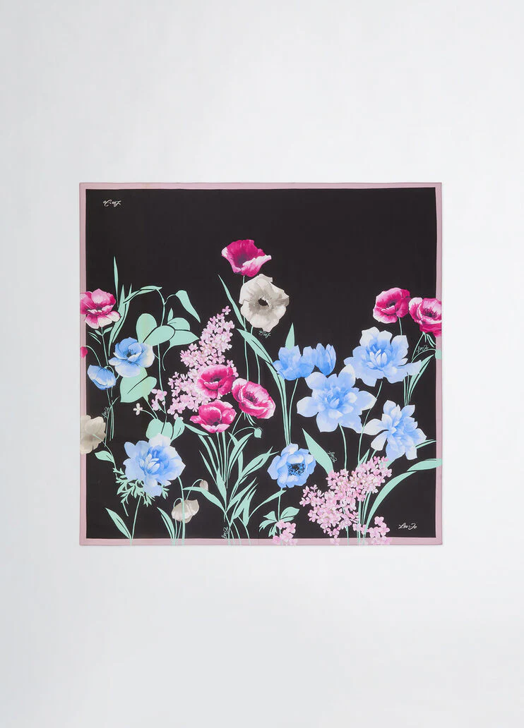 Black floral foulard