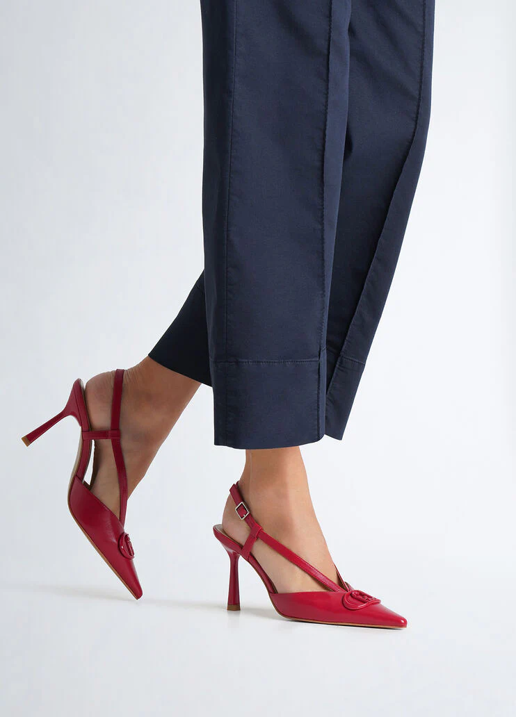 Slingbacks with maxi-logo