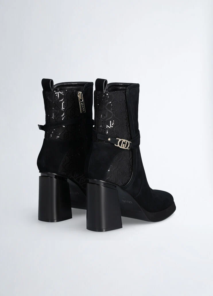 Black suede ankle boots